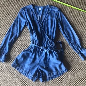 GAP denim Jumpsuit shorts with pockets